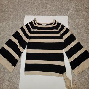 BOSTON PROPER Striped cold shoulder Top XS